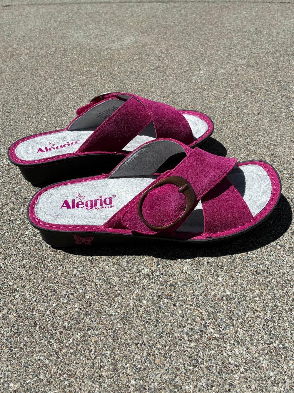 Alegria Women's Sandals in Fuchsia Pink Suede - Picture 4 of 7
